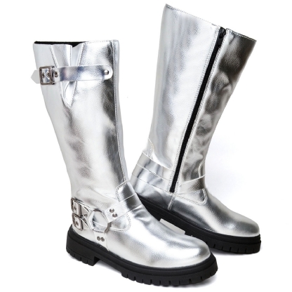 Bota Biker Boots Prata Feminina "TAYLOR" 1820