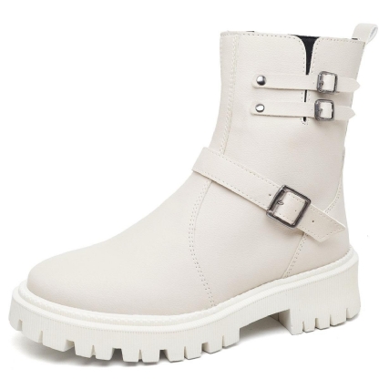 Bota Coturno Boots Off-White Feminina "ANDY" 1202DB