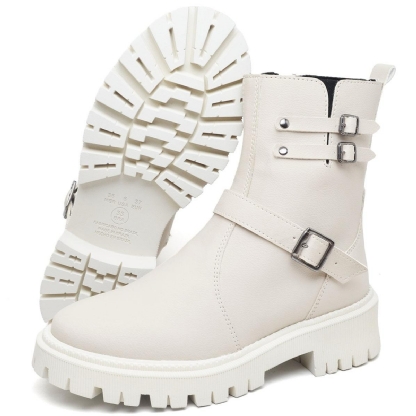 Bota Coturno Boots Off-White Feminina "ANDY" 1202DB