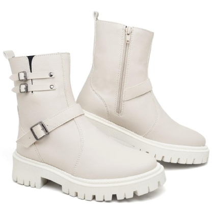 Bota Coturno Boots Off-White Feminina "ANDY" 1202DB