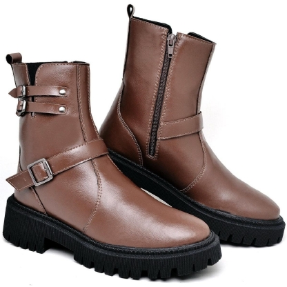 Bota Coturno Boots Marrom Feminina "ANDY" 1202DB