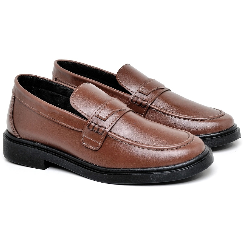 Sapato Mocassim De Salto Feminino Marrom "EVA" 1416DB