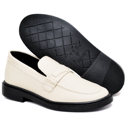 Sapato Mocassim De Salto Feminino Off-White "EVA" 1416DB