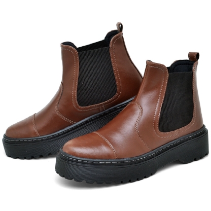 Bota Coturno Feminino Tratorada Marrom "AMY" 1508DB