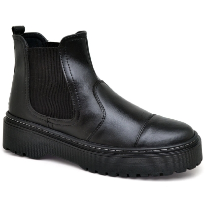 Bota Coturno Feminino Tratorada Preto "AMY" 1508DB