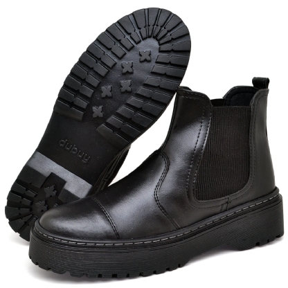 Bota Coturno Feminino Tratorada Preto 