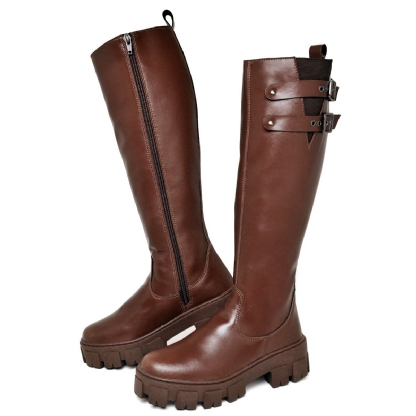 Bota Cano Alto Feminina Marrom "ROMA" 1814DB