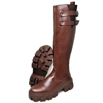 Bota Cano Alto Feminina Marrom "ROMA" 1814DB