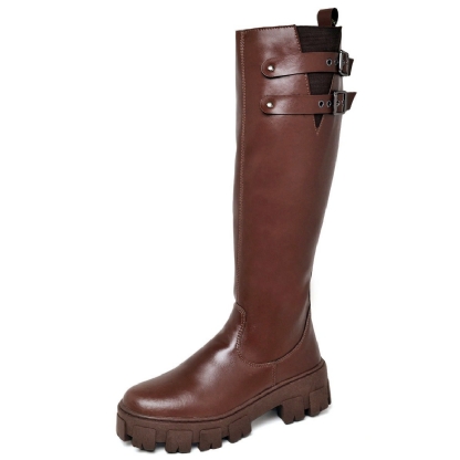 Bota Cano Alto Feminina Marrom "ROMA" 1814DB