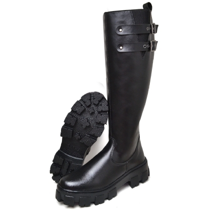 Bota Cano Alto Feminina Preto "ROMA" 1814DB