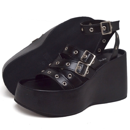 Tamanco Sandália Plataforma Feminino Preto "BLAIR" 2102DB