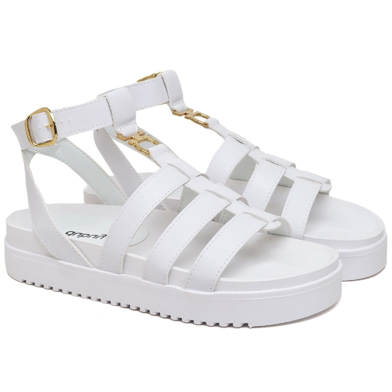 Sandália Papete Feminina Branco "LUNA" 2068DB