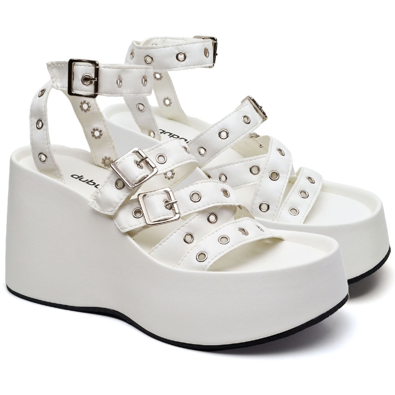 Tamanco Sandália Plataforma Feminino Branco "BLAIR" 2102DB