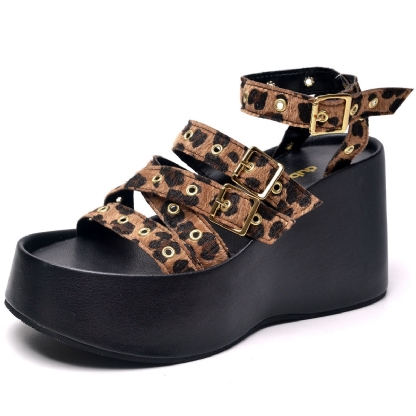Tamanco Sandália Plataforma Feminino Onça "BLAIR" 2102DB