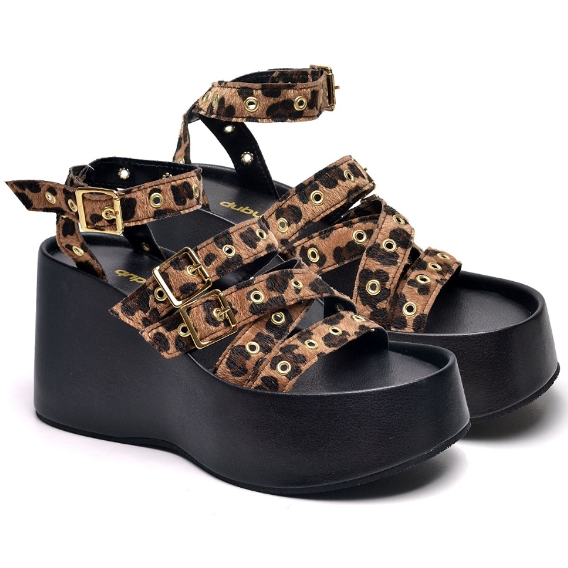 Tamanco Sandália Plataforma Feminino Onça "BLAIR" 2102DB