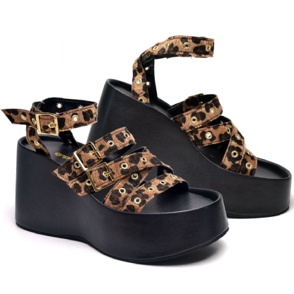 Tamanco Sandália Plataforma Feminino Onça "BLAIR" 2102DB