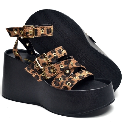 Tamanco Sandália Plataforma Feminino Onça "BLAIR" 2102DB