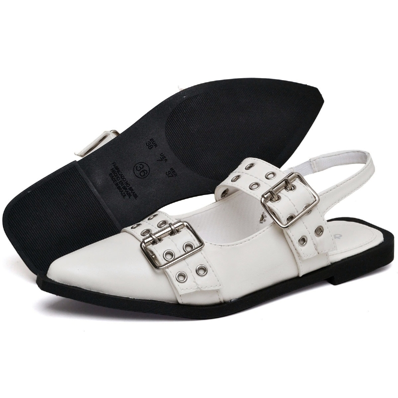 Sapatilha Feminina Slingback Branco "MAJU" 1302DB