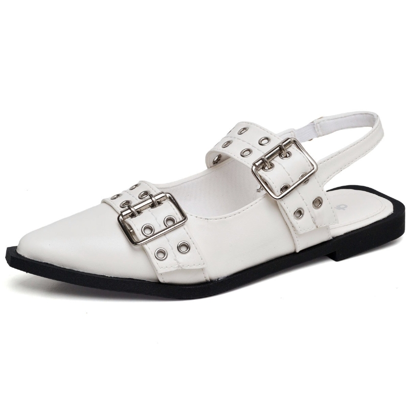 Sapatilha Feminina Slingback Branco "MAJU" 1302DB