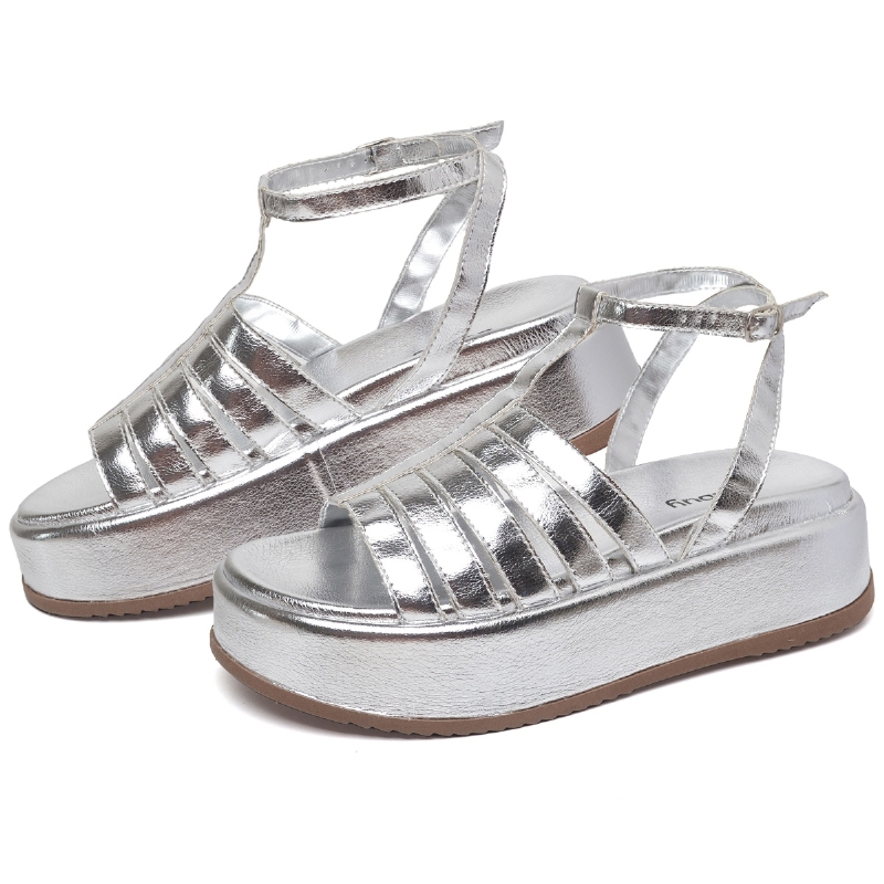 Tamanco Papete Feminino Prata "JENY" 2070DB
