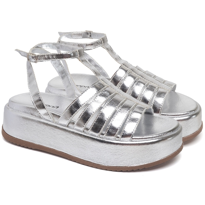 Tamanco Papete Feminino Prata "JENY" 2070DB
