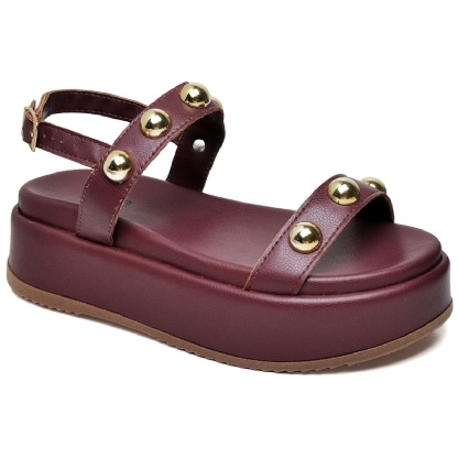 Sandália Flatform Feminina Cherry Red "HELO" 2074DB