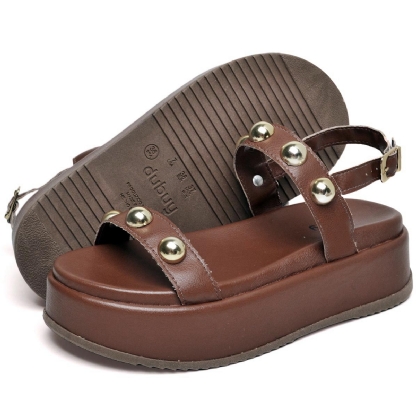 Sandália Flatform Feminina Marrom "HELO" 2074DB