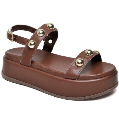 Sandália Flatform Feminina Marrom "HELO" 2074DB