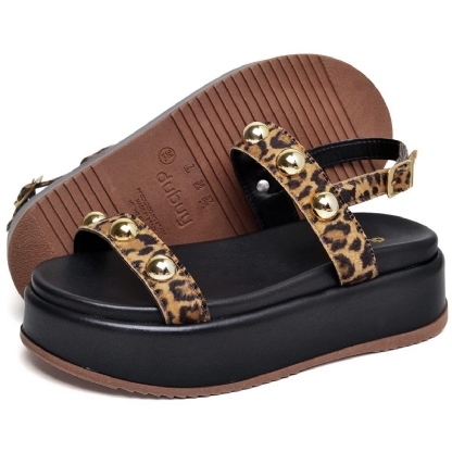 Sandália Flatform Feminina Onça "HELO" 2074DB