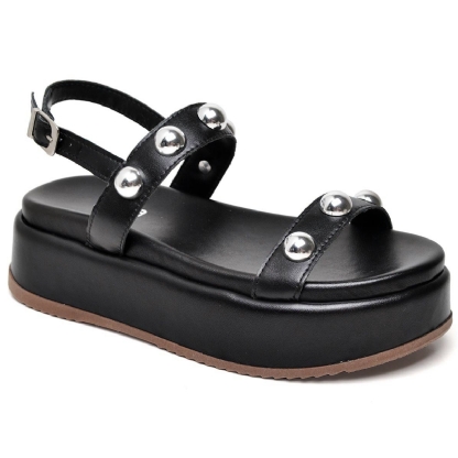 Sandália Flatform Feminina Preto "HELO" 2074DB