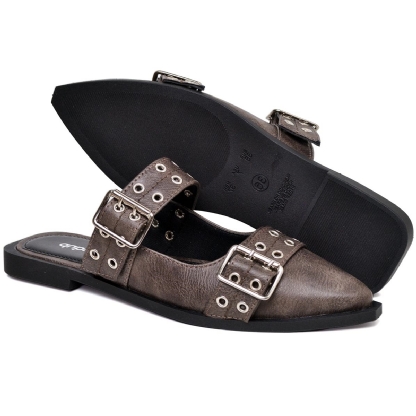 Sapatilha Mule Feminina Slingback Cinza "MAJO" 1304DB