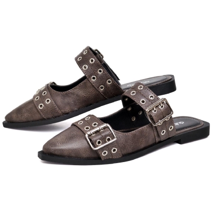 Sapatilha Mule Feminina Slingback Cinza "MAJO" 1304DB