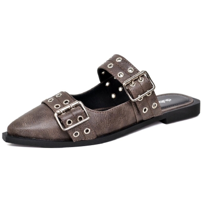Sapatilha Mule Feminina Slingback Cinza "MAJO" 1304DB