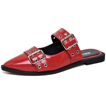 Sapatilha Mule Feminina Slingback Vermelho "MAJO" 1304DB