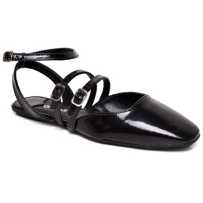 Sapatilha de Boneca Preto Feminina "ANNA" 1306DB