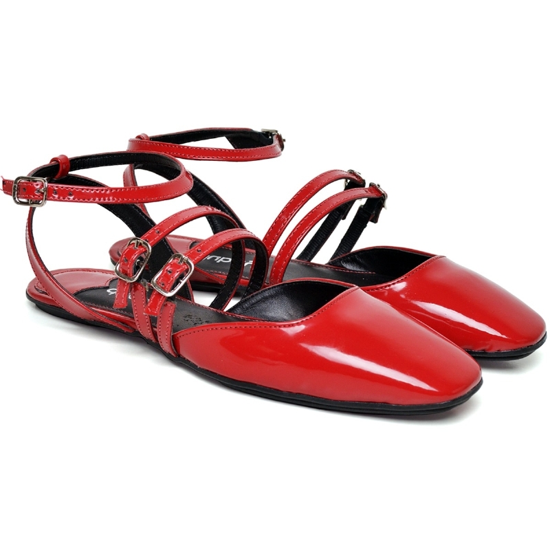 Sapatilha de Boneca Vermelho Feminina "ANNA" 1306DB