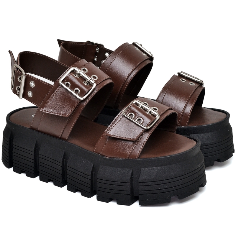 Papete Chinela Feminino Marrom "HANNA" 2082DB