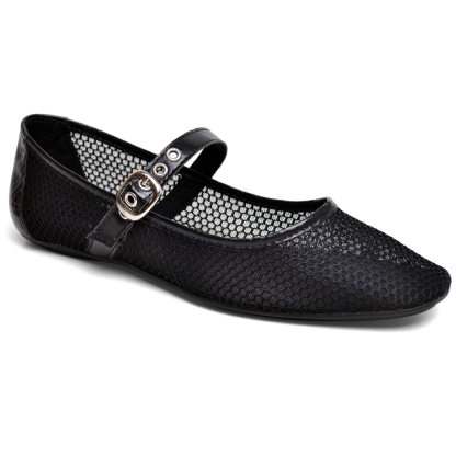 Sapatilha Bailarina Feminina Tela Preto "LILY" 3004DB