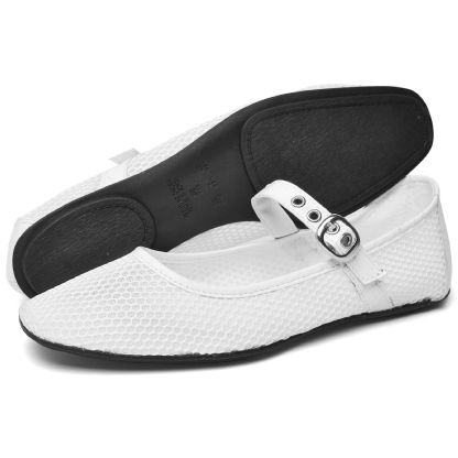 Sapatilha Bailarina Feminina Tela Branco "LILY" 3004DB