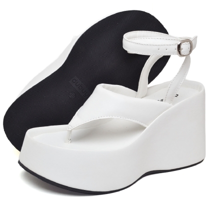 Tamanco Sandália Plataforma Feminino Branco "IZA" 2104DB