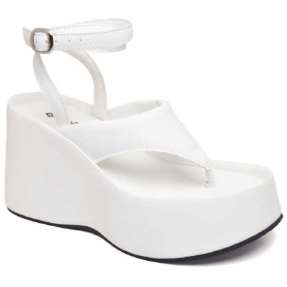 Tamanco Sandália Plataforma Feminino Branco "IZA" 2104DB