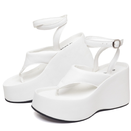 Tamanco Sandália Plataforma Feminino Branco "IZA" 2104DB