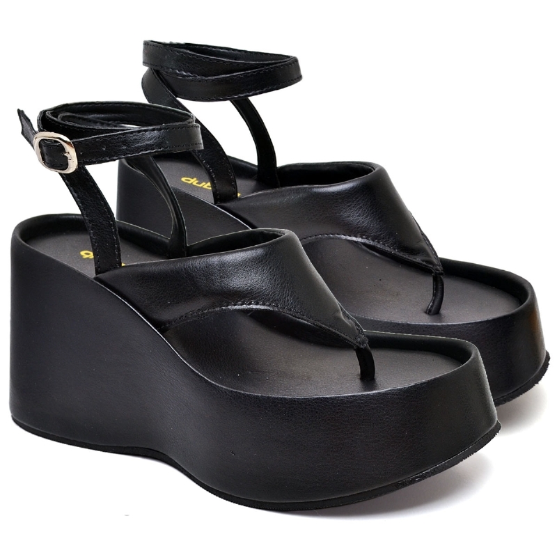 Tamanco Sandália Plataforma Feminino Preto "IZA" 2104DB