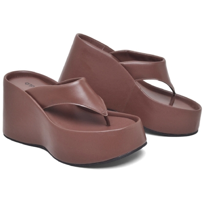 Tamanco Papete Chinela Feminino Marrom "VIK" 2100DB