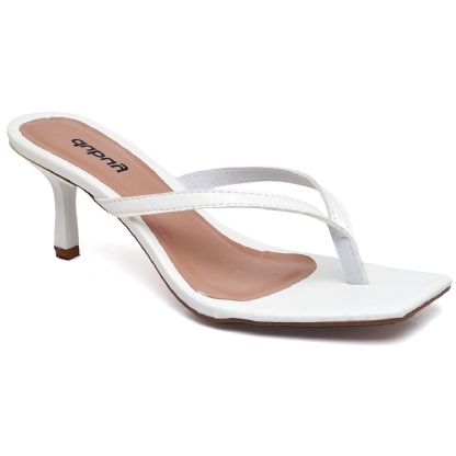 Tamanco Kitten Heels Branco Feminino "LUIZA" 304DB