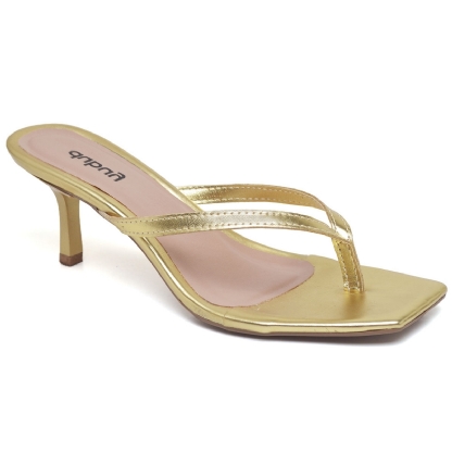Tamanco Kitten Heels Dourado Feminino "LUIZA" 304DB
