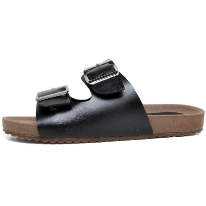 Sandália Papete Flatform Preto "MILA" 2035DB