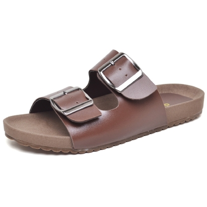 Sandália Papete Flatform Marrom "MILA" 2035DB