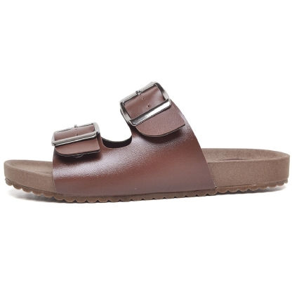 Sandália Papete Flatform Marrom "MILA" 2035DB