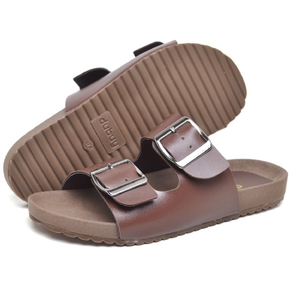 Sandália Papete Flatform Marrom "MILA" 2035DB